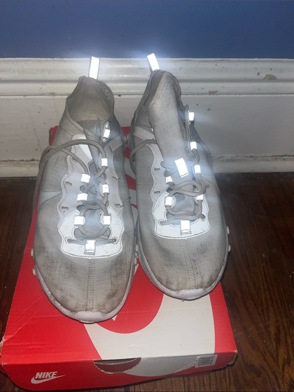 Nike Light Gray Reflective Running Shoes